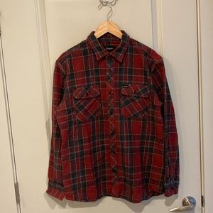 Brixton Bowery Flannel - Red and Blue - Size Large